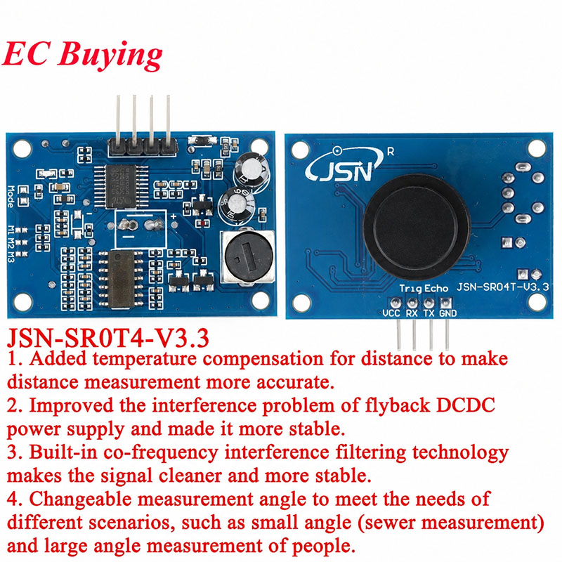 Hydration Sensor Skin - กันน้ําโมดูลอัลตราโซนิก JSN-SR04T 3.0 JSN SR04T 3.3
