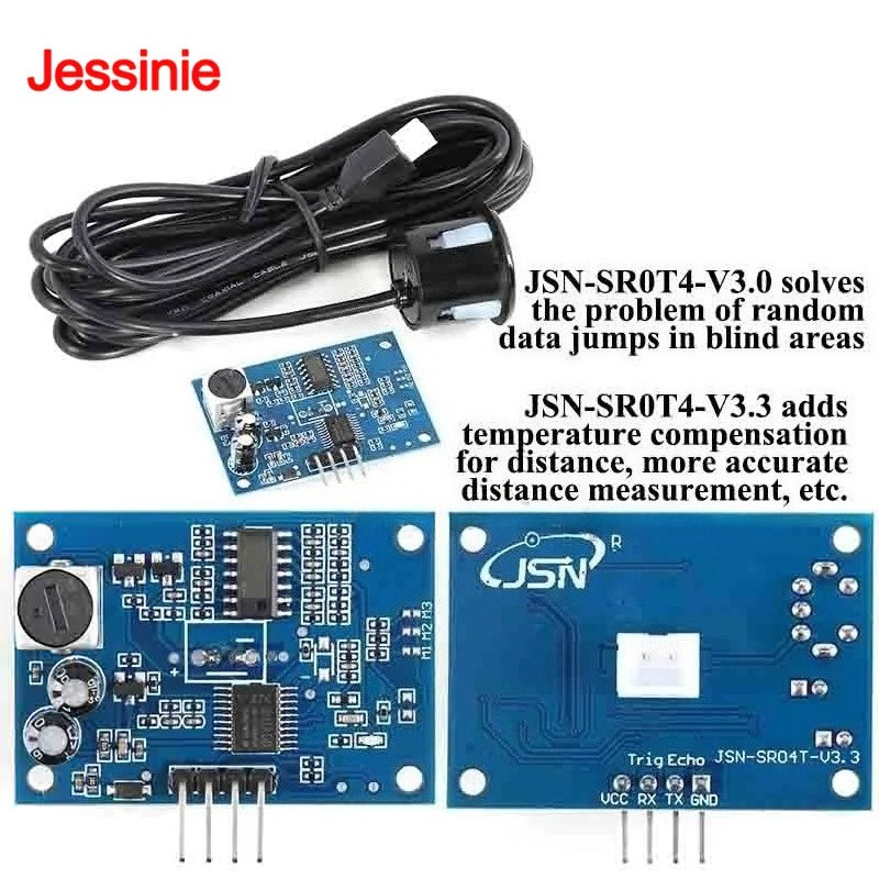 Hydration Sensor Skin - JSN-SR04T JSN SR04T 3.3 กันน้ําโมดูลอัลตราโซนิกกันน้ําแบบบูรณาการเซ็นเซอร์วัดระยะทาง Transducer