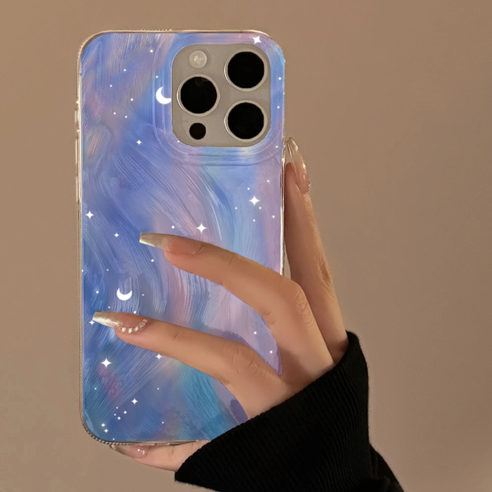 Samsung Galaxy A55 - เคสโทรศัพท์แข็งลายดาวระยิบระยับแบบไล่เฉดสี สำหรับ Samsung Galaxy S26 S25