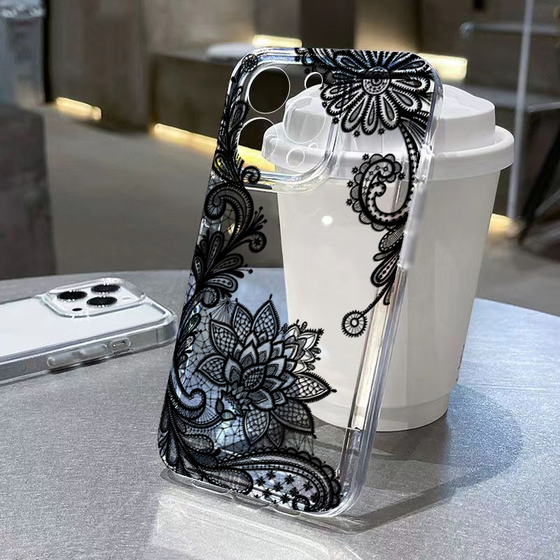 เคสโทรศัพท์ลายดอกไม้ลูกไม้สีดำ - Xiaomi Poco X6 บทวิจารณ์และราคา